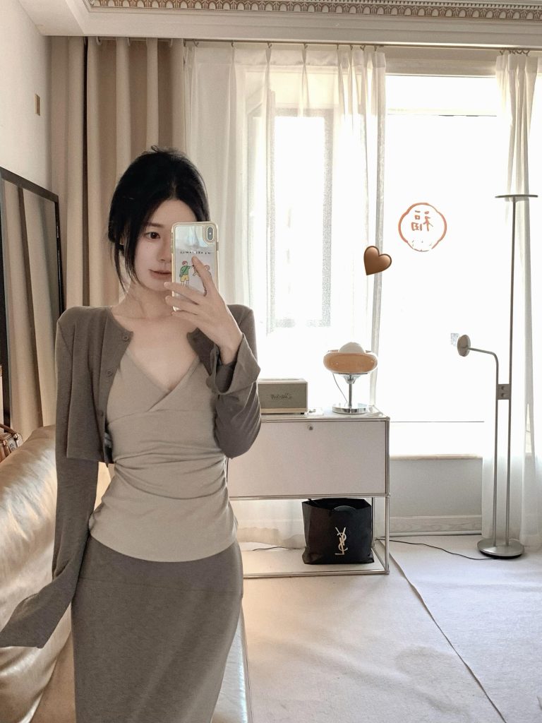 3-Piece Early Autumn Knit Set: Cropped Cardigan, Cami Top, High-Waist A-Line Skirt